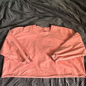 Lululemon Peach Cropped Oversized Crewneck Lightweight Sweatshirt